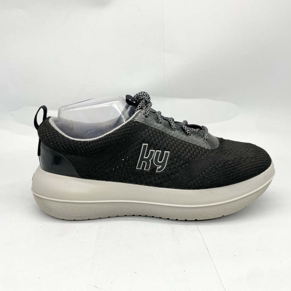 Kybun Womens 39 2/3 Biel Black Knit Lace Up Walking Shoes Sneakers NO INSOLES
